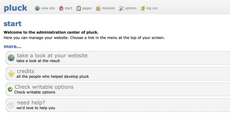Pluck is your small and simple content management system, written in php. 